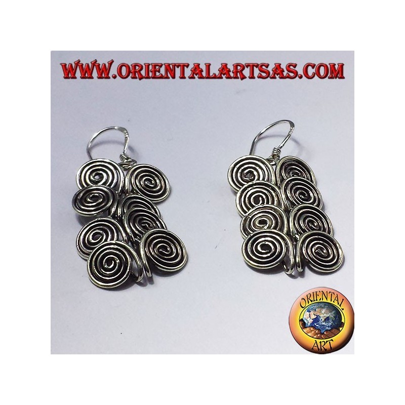 silver earring, eight spirals