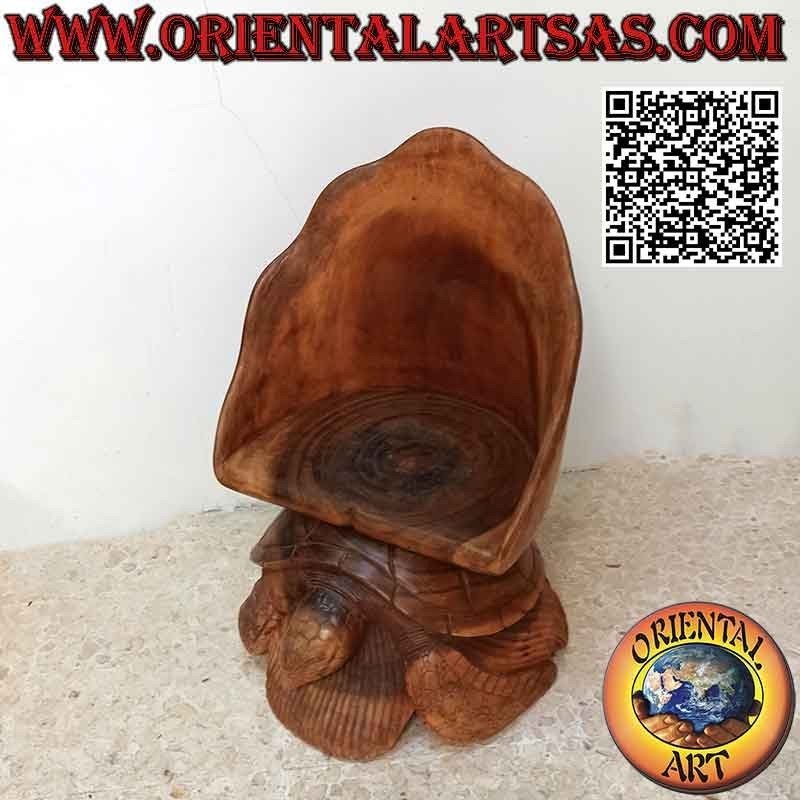 Sessel für Wohnzimmer mit Skulptur "Rock on Turtle", aus handgeschnitztem Suar-Holz