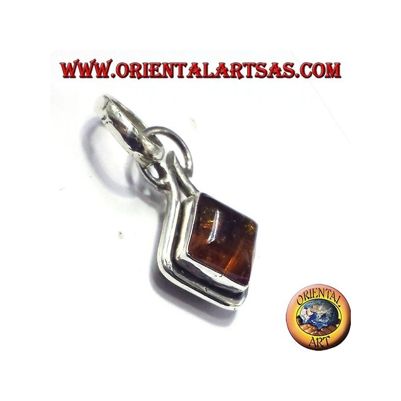 Pendentif en argent avec Amber monté à gronder