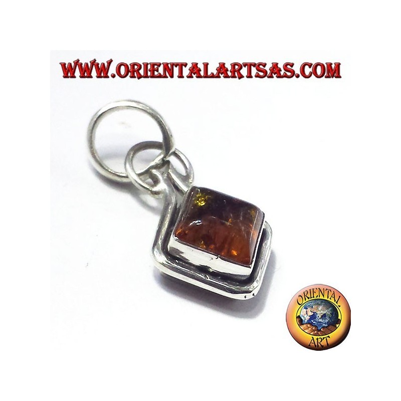 Pendentif en argent avec Amber monté à gronder