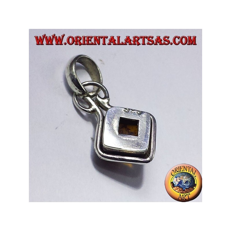 Colgante de plata con ámbar montado a hacer ruido