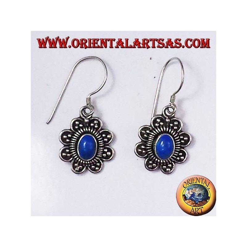 orecchini in argento con turchese ovale