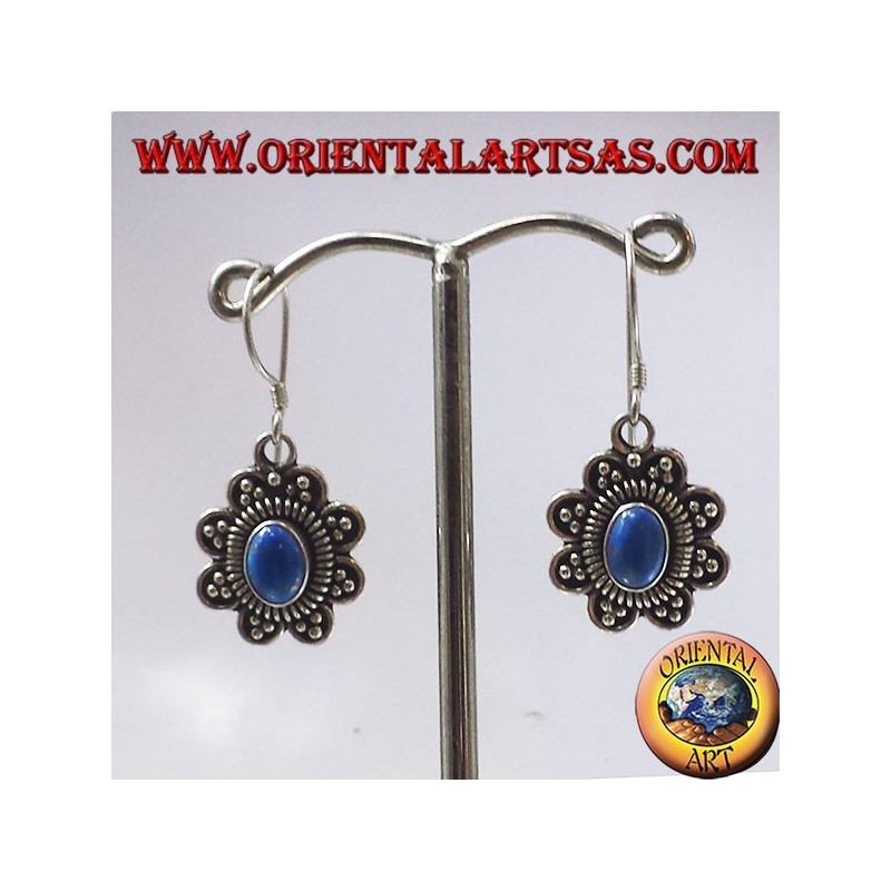 pendientes de plata con turquesa ovalada