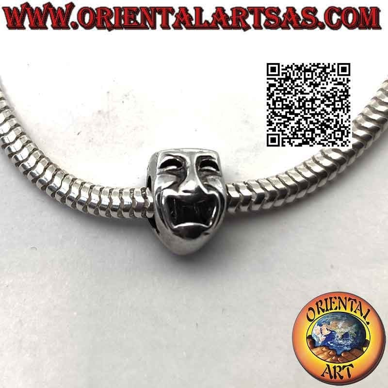 Charms de plata en plata de 925 ‰, la máscara de la tragedia y la comedia de la antigua Grecia