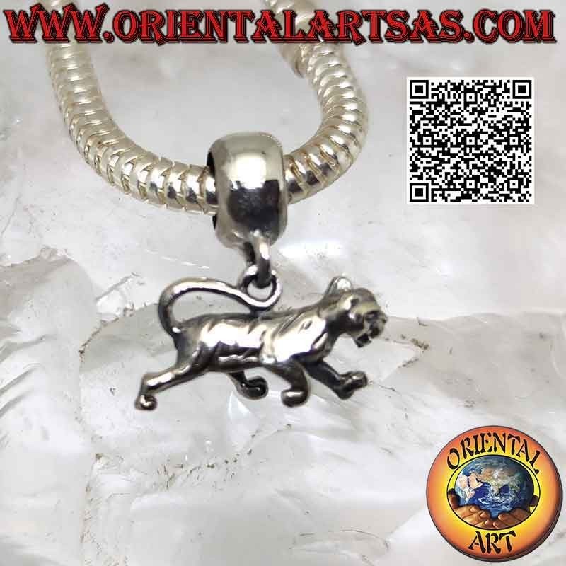 Breloques argentées en argent 925 ‰, le guépard (pendentif)