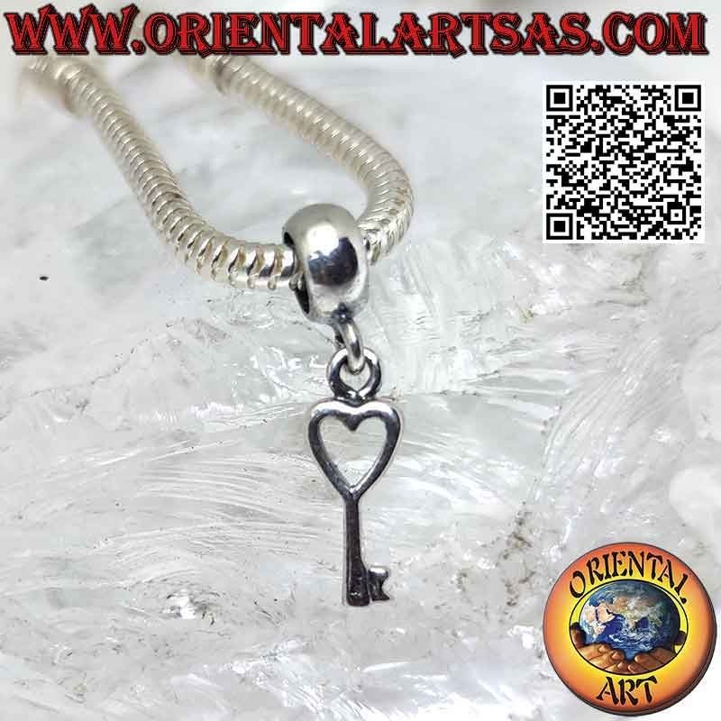 Dijes de plata 925 ‰, llave con corazón (colgante)