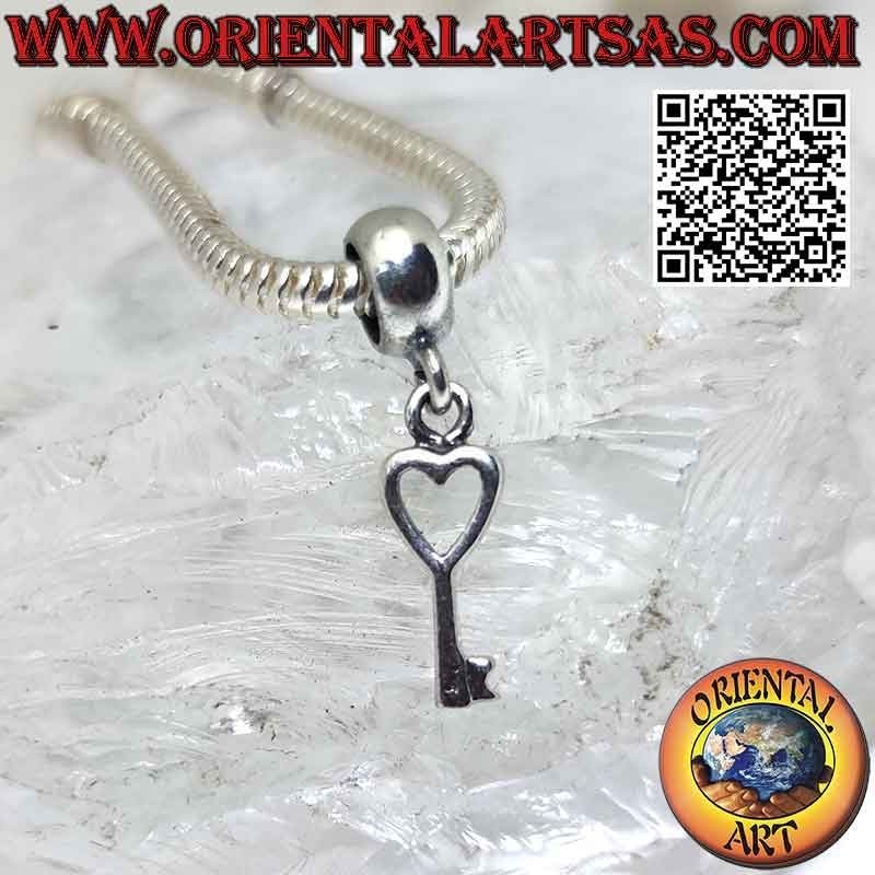 925 ‰ Silber Charms, Schlüssel mit Herz (Anhänger)