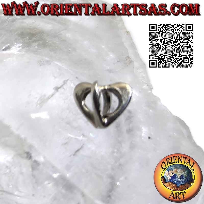 Breloques argentées en argent 925‰, le coeur en 4D