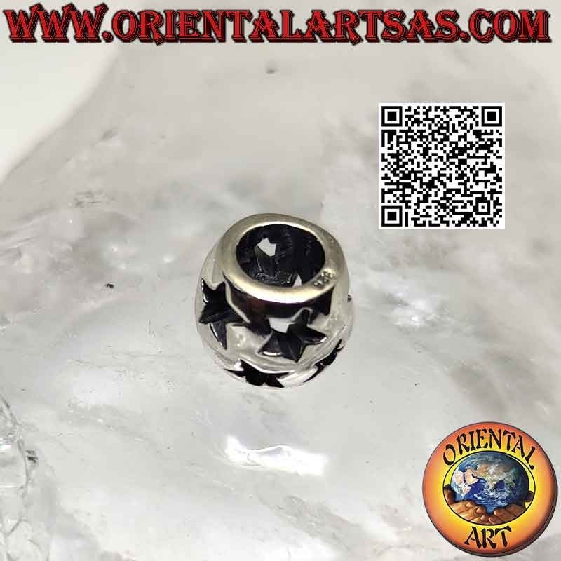 Breloques argentées en argent 925‰, étoiles percées