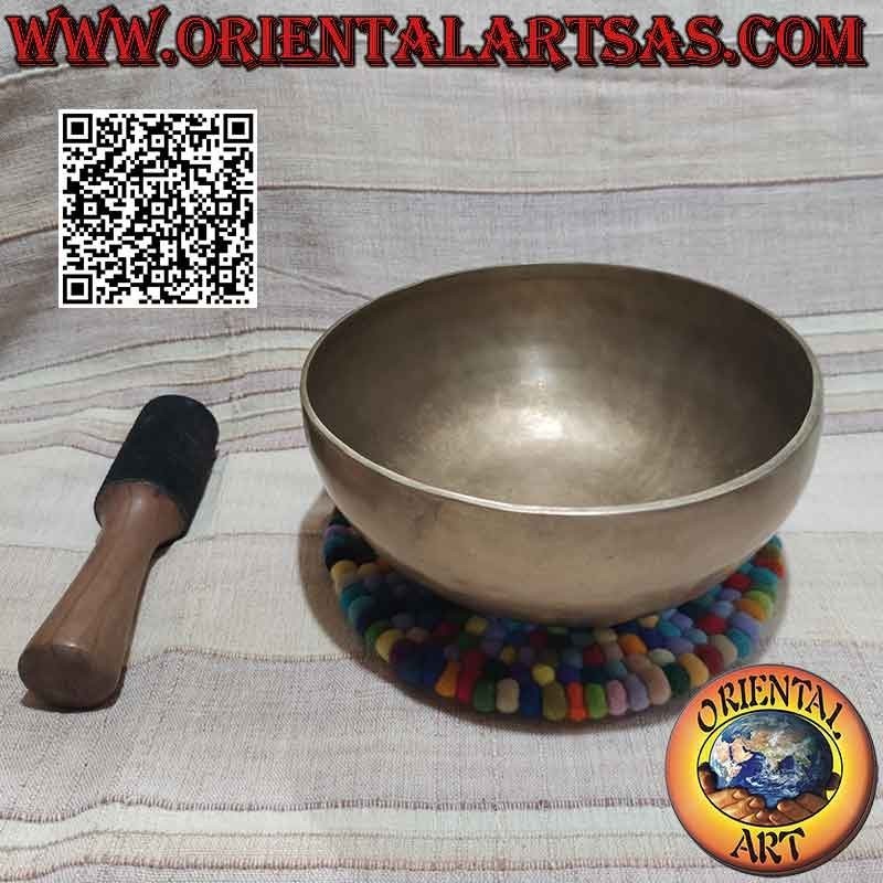 Campana tibetana hecha a mano de una aleación de siete metales de 23 cm Ø con badajo