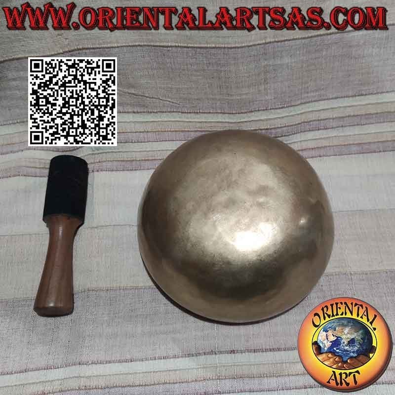 Tibetan bell handmade from an alloy of seven metals of 23 cm Ø with clapper