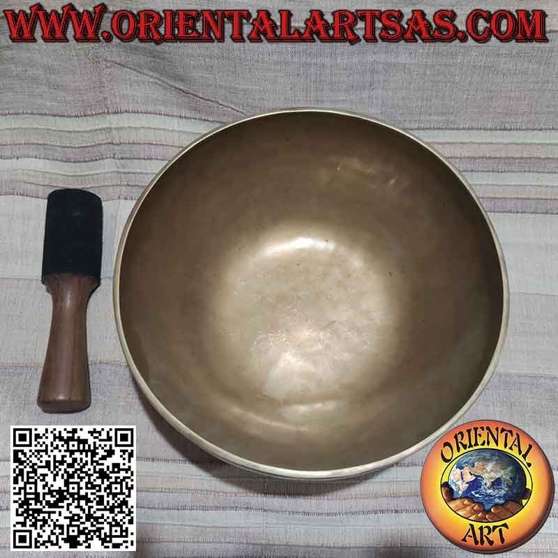 Campana tibetana realizzata a mano da una lega di sette metalli da 28 cm Ø con batacchio