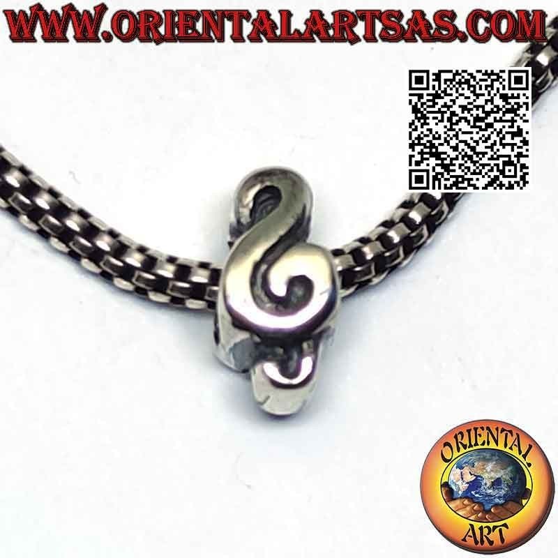 Breloques argentées en argent 925‰, la clef de sol ou clef de Sol