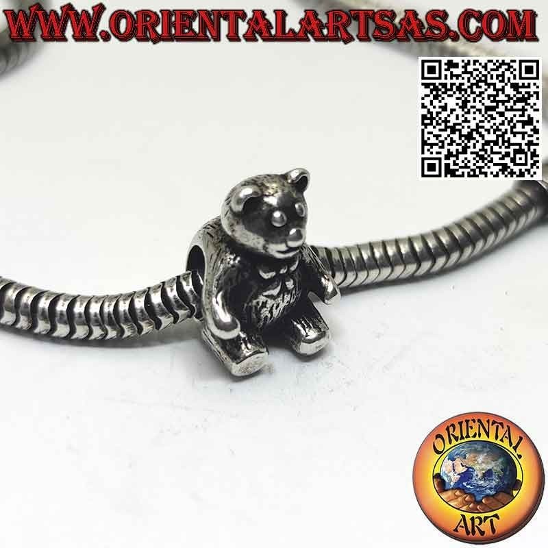 Silver charms in 925 ‰ silver, the bear with the bow tie