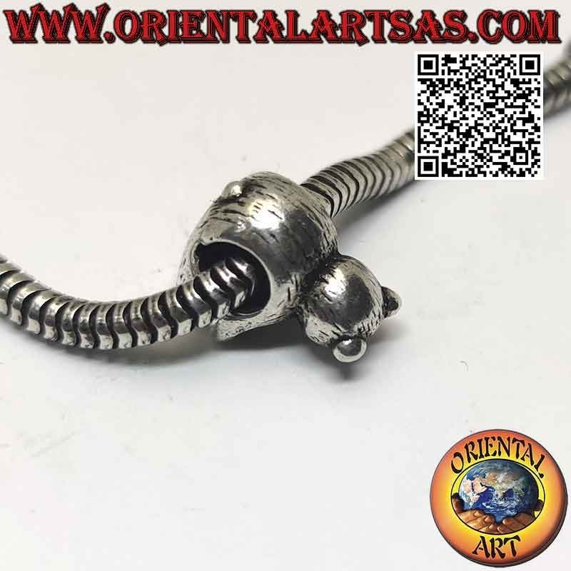 Silver charms in 925 ‰ silver, the bear with the bow tie