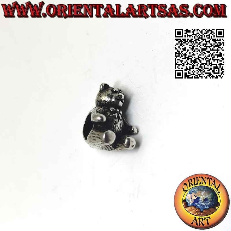 Charms de plata en plata 925 ‰, el oso con la pajarita