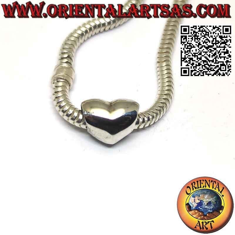 Silver charms in 925 ‰ silver, the smooth rounded heart
