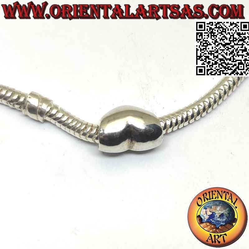 Dijes de plata en plata 925 ‰, el corazón redondeado liso