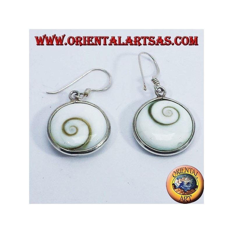 Boucles d'oreilles argent, oeil de Sainte Lucie
