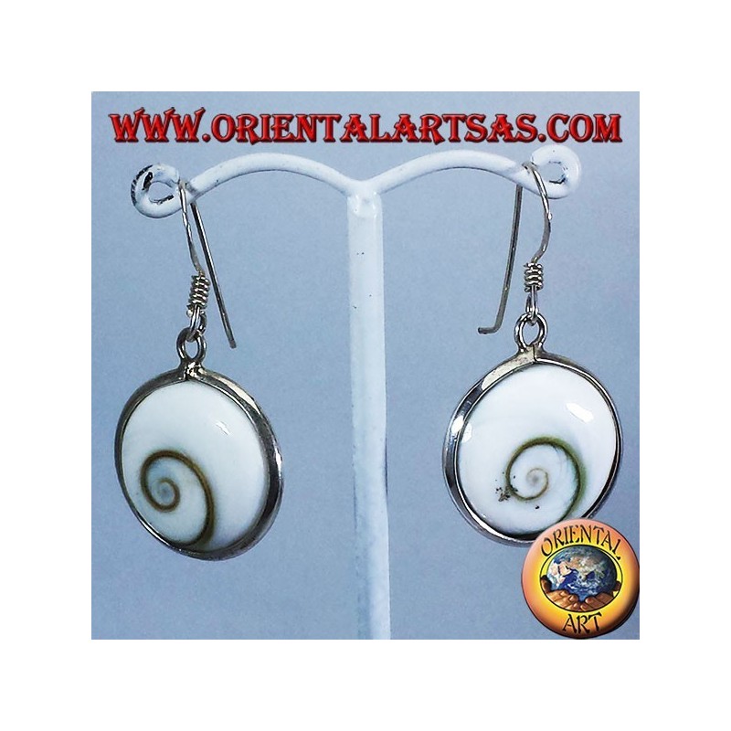 Boucles d'oreilles argent, oeil de Sainte Lucie