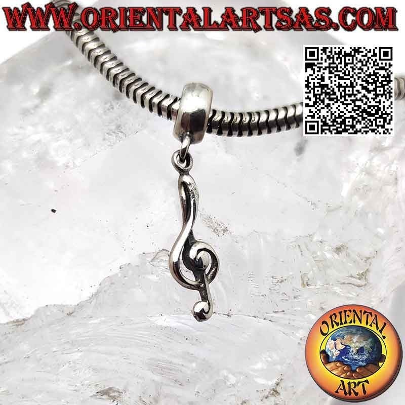 Charms in argento 925‰ , la chiave di violino o chiave di Sol (pendente)