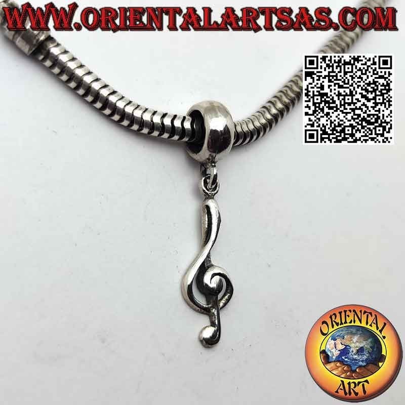 Charms de plata en plata 925‰, la clave de sol o clave de Sol (colgante)