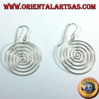 pendientes de plata, espiral colgante