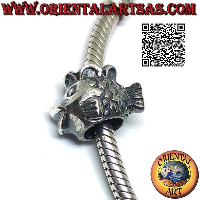 Silver charms in 925 ‰ silver, the fish with the crown (king of fish)