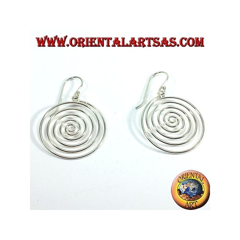 Orecchini  d'argento,  spirale pendenti
