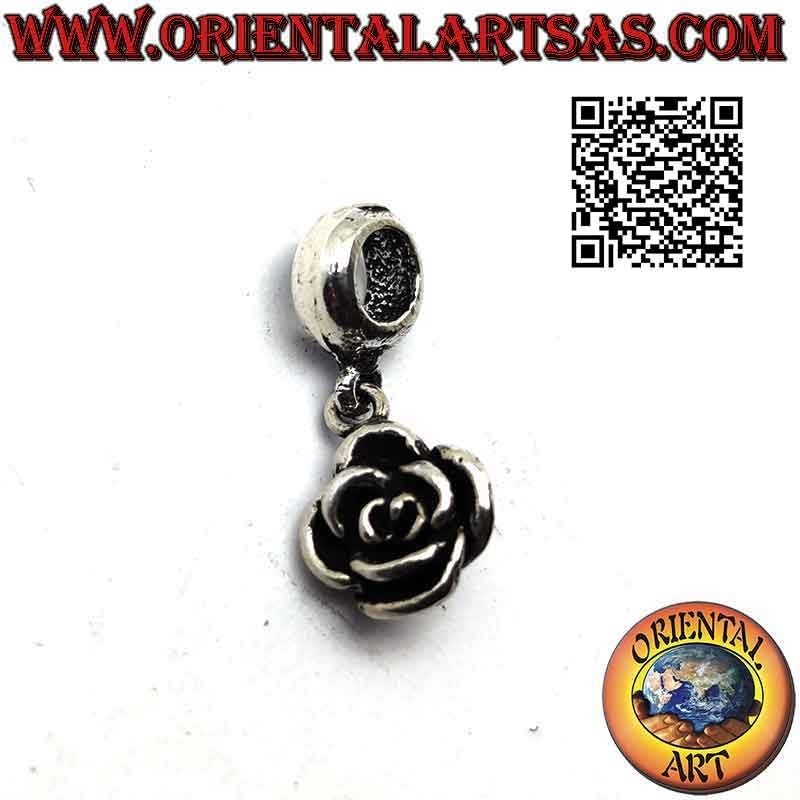 Silver charms in 925 ‰ silver, the rose (pendant)