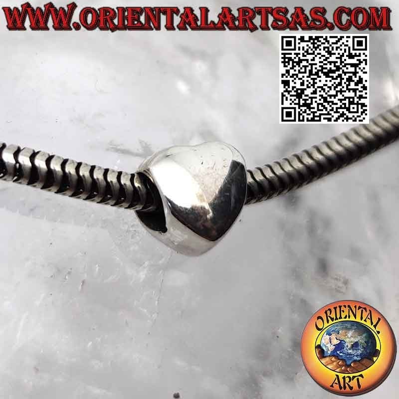 Charms in argento 925‰ , il cuore liscio tridimensionale