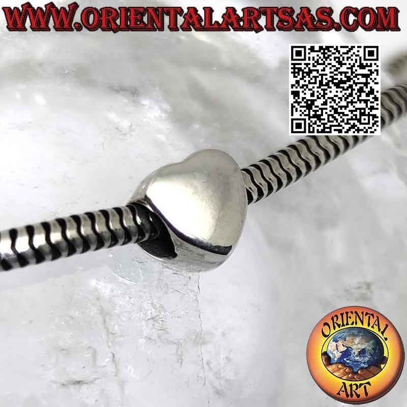 Dijes de plata en plata 925 ‰, el corazón liso tridimensional