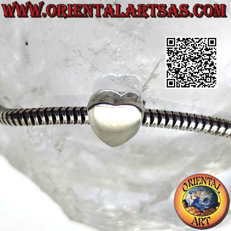 Charms in argento 925‰ , il cuore liscio tridimensionale