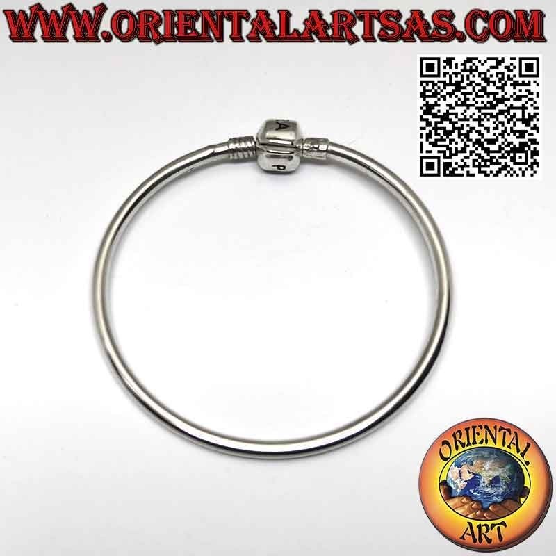 Charms-Armband aus 925 ‰ Silber, starr und glatt mit Verschluss