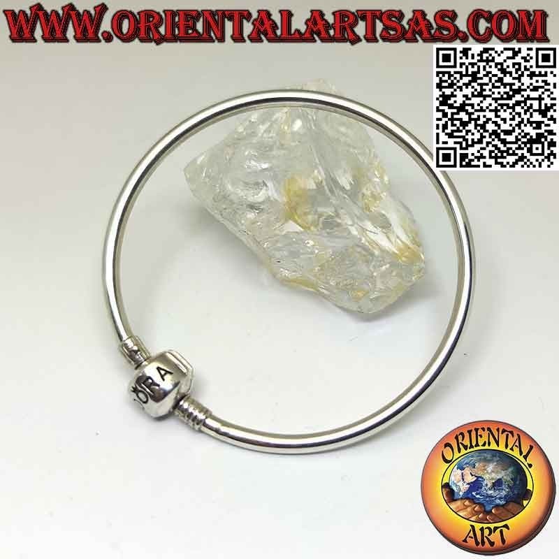 Charms-Armband aus 925 ‰ Silber, starr und glatt mit Verschluss