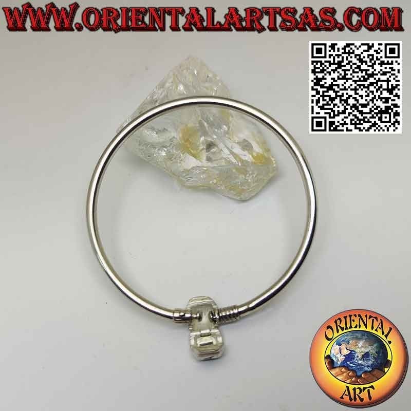 Bracelet charms en argent 925‰, rigide et lisse avec fermoir