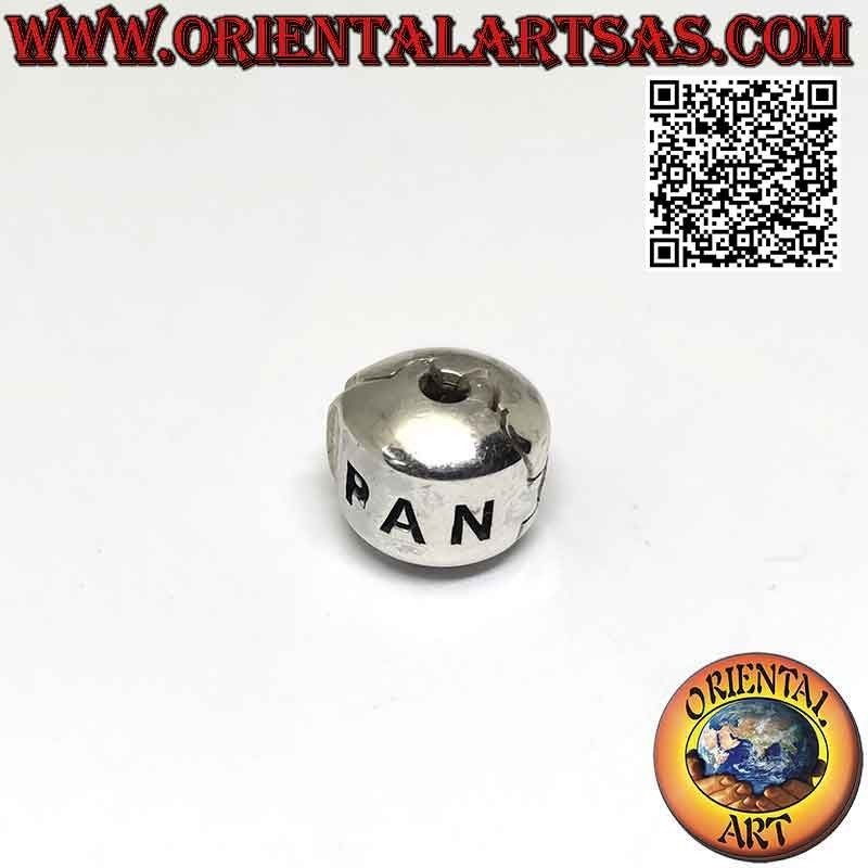 Fermoir en argent 925‰ pour bracelet charms, cylindre lisse avec écriture "Pandore"