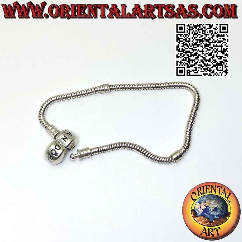 Charms-Armband in 925 ‰ Silber, die klassische Schlange mit Verschluss (oxidiert)