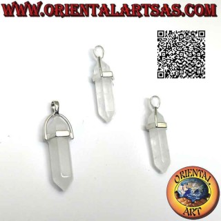 Colgante Cuarzo Natural Biterminado Hexagonal Hipoalergénico