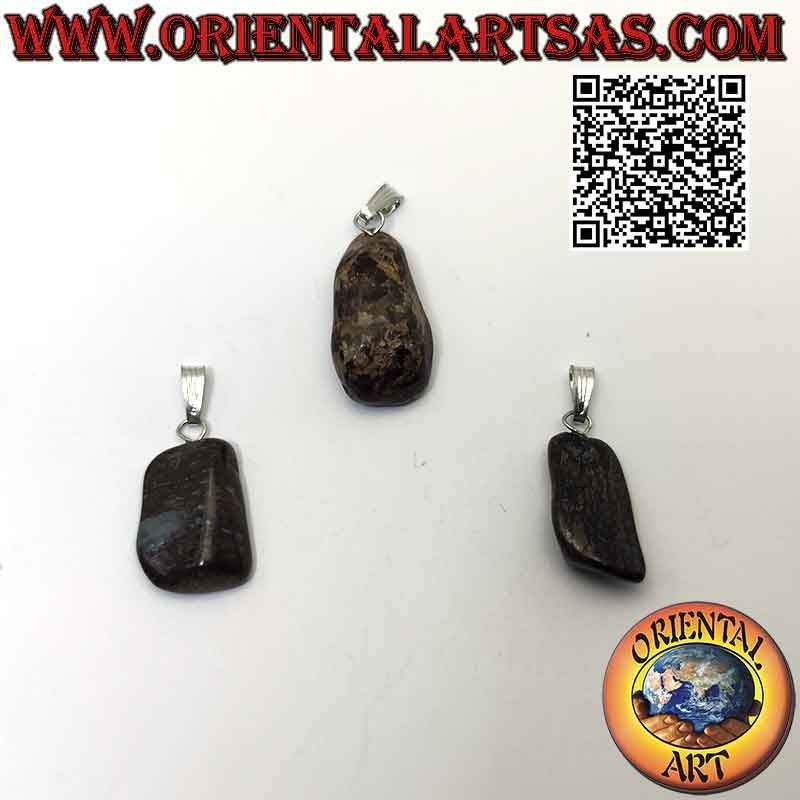Natural Tumbled Bronzite Pendant Hypoallergenic Bail | Oriental Art
