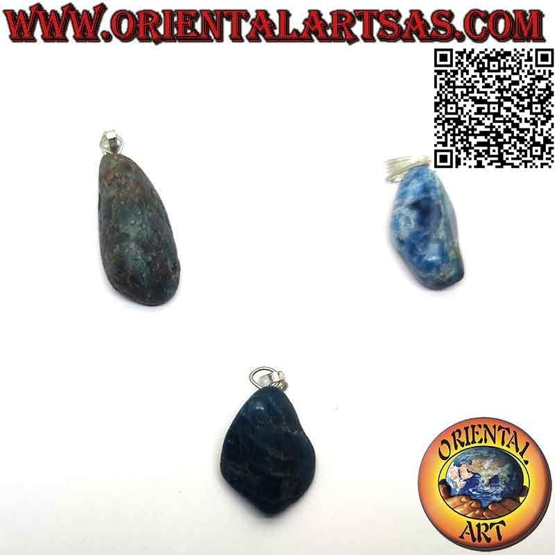 Colgante Apatita Natural Rodada - Metal Hipoalergénico