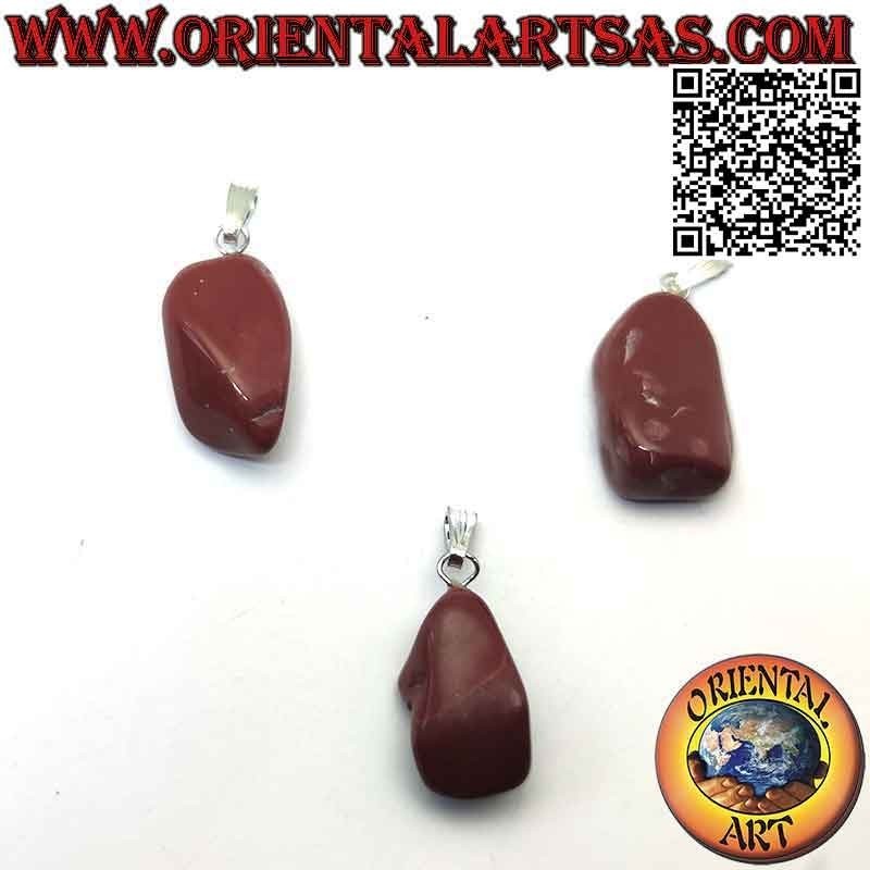 Colgante Jaspe Rojo Natural Pulido Hipoalergénico