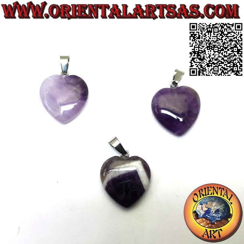 Natürlicher Amethyst Herzanhänger getrommelt | Oriental Art