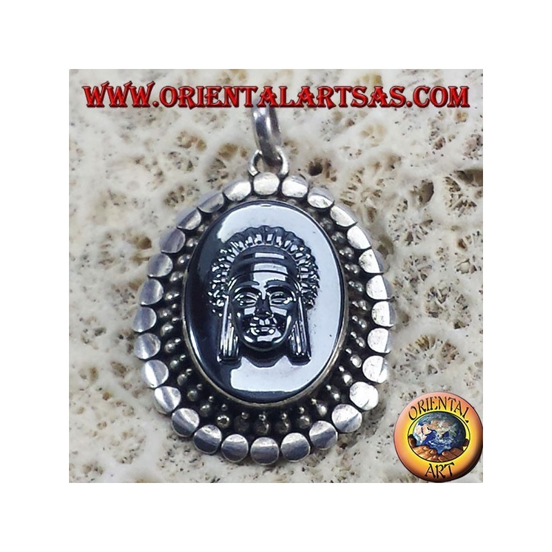 Ciondolo d'argento con Cammeo su Ematite