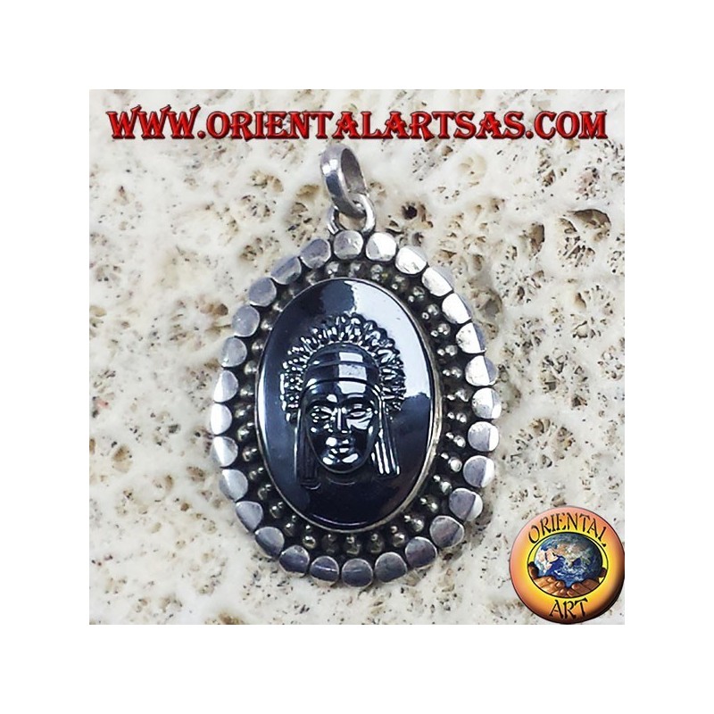 Ciondolo d'argento con Cammeo su Ematite