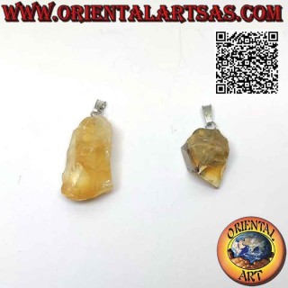 Raw Smoky Quartz Pendant, Hypoallergenic Hook | Oriental Art