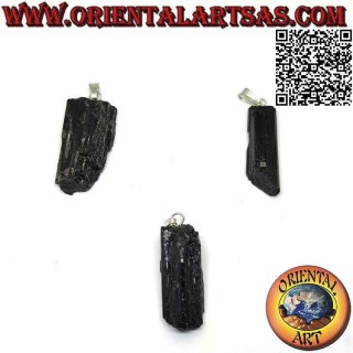 Pendentif Tourmaline Noire Brute Naturelle | Attache Anallergique