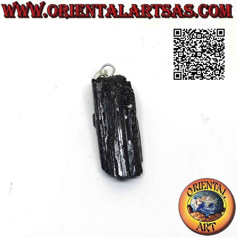 Pendentif Tourmaline Noire Brute Naturelle | Attache Anallergique