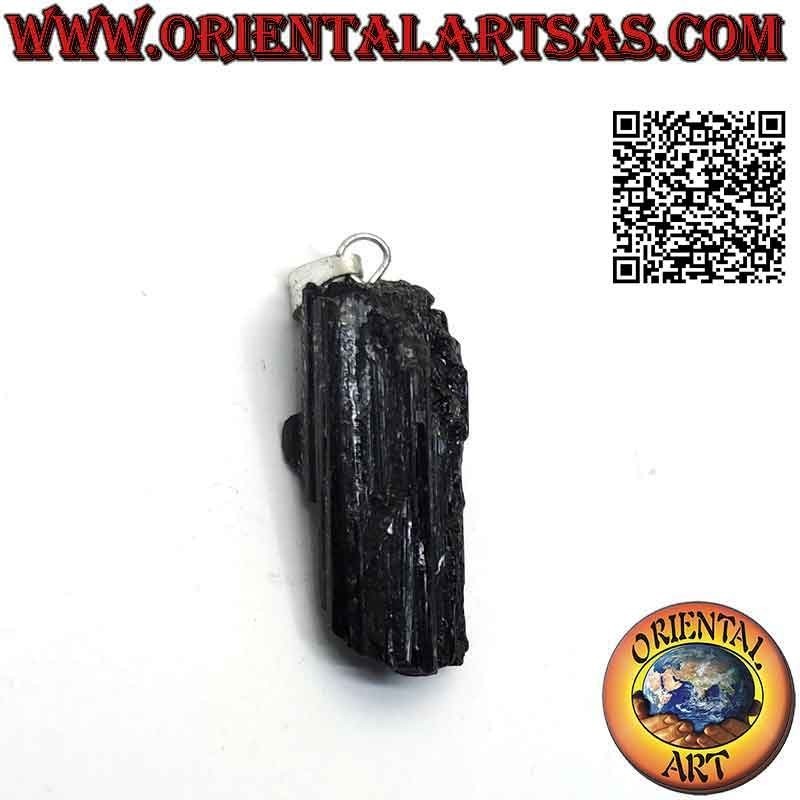 Pendentif Tourmaline Noire Brute Naturelle | Attache Anallergique