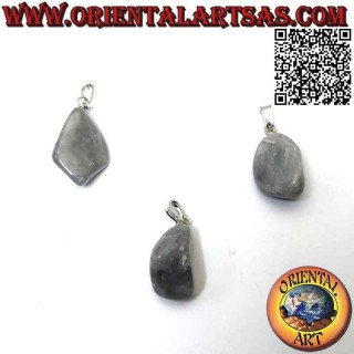 Pendentif Œil de Chat Naturel Roulé - Métal Hypoallergénique